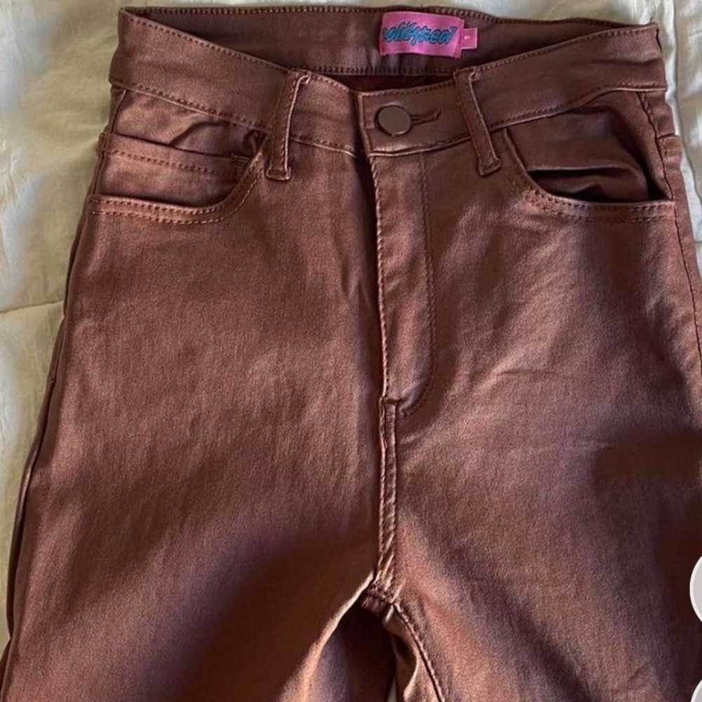 Edikted Leather flare pants 🤎